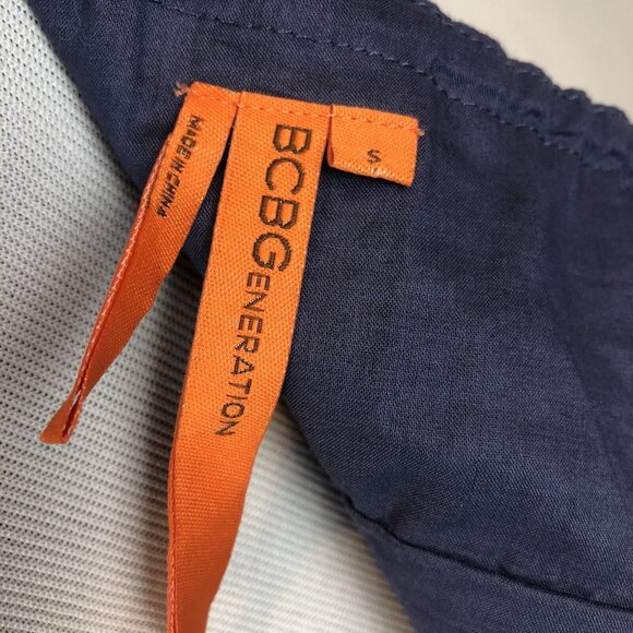 BCBGeneration Maxi Dress Size Small Chevron Stripe Blue Gray Maroon - Picture 10 of 12